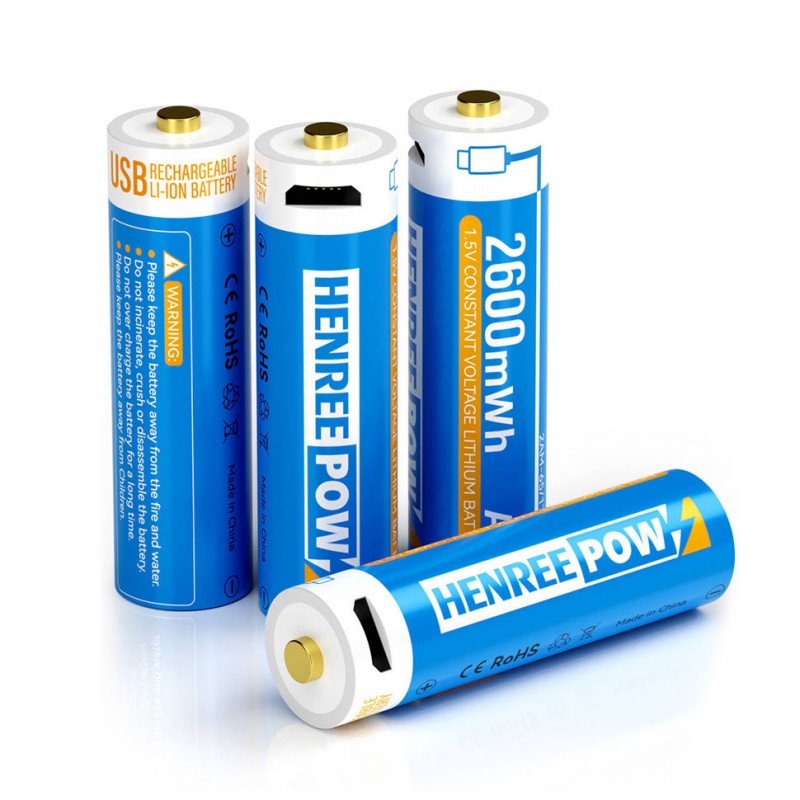 Henreepow Rechargeable AA 2600 Lithium Batteries